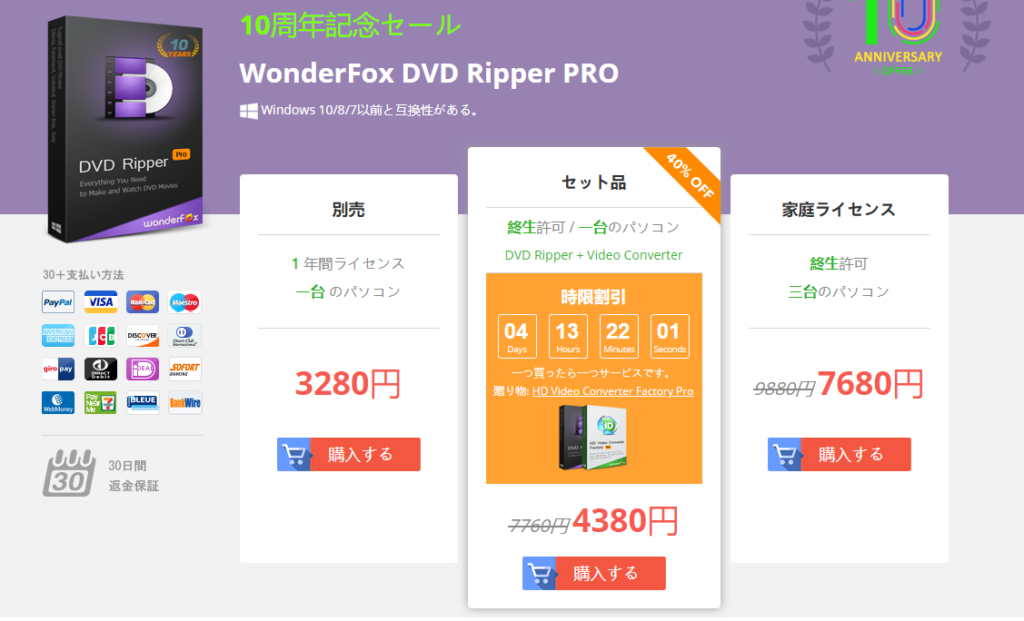 『WonderFox DVD Ripper Pro』販売価格