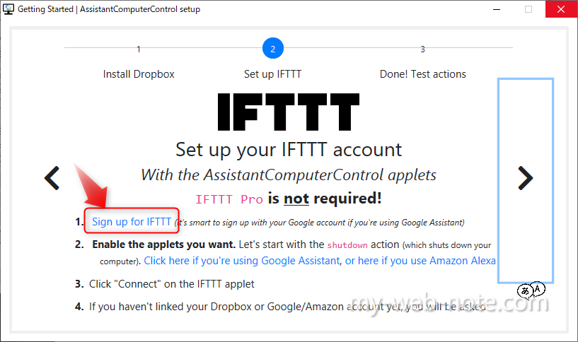 AssistantComputerControl / Set up IFTTT