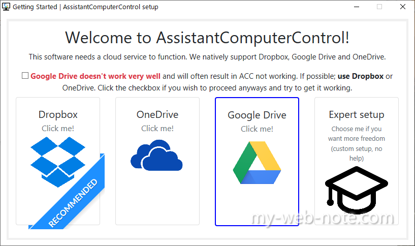 AssistantComputerControl  / Google Drive使用時の警告