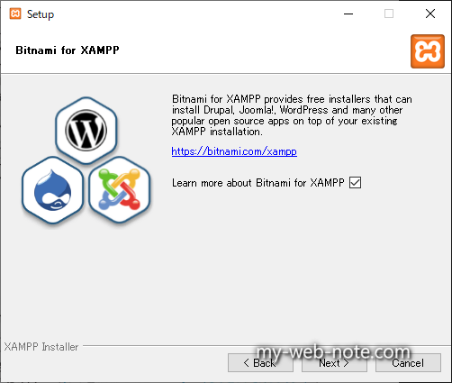 XAMPPをダウンロードしてインストール / Bitnami for XAMPP
