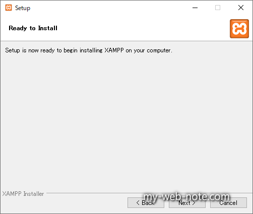 XAMPPをダウンロードしてインストール / Ready to Install