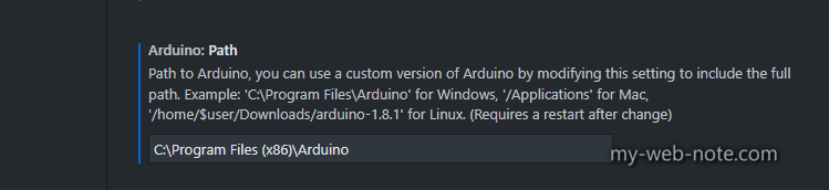 VSCordの拡張機能「Arduino」の初期設定（setting.json）